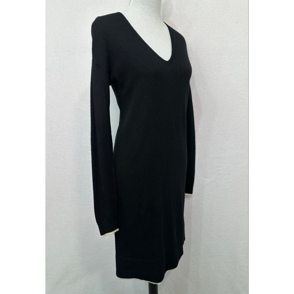 Banana Republic Black Merino Cashmere VNeck Long Sleeve Sweater Dress Size Small - Picture 3 of 10
